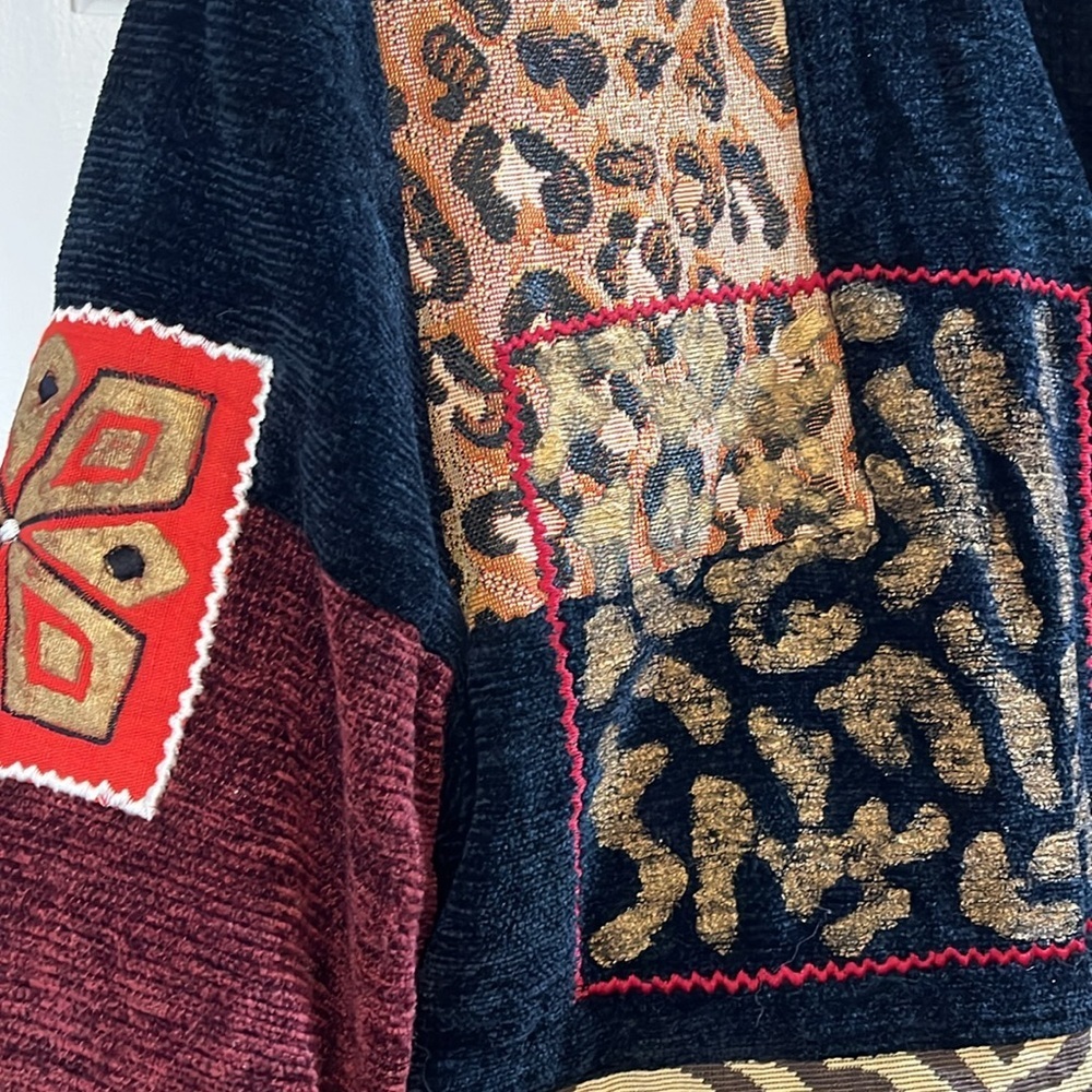 Vtg Allure Boutique Patchwork Painted Design Cord… - image 3